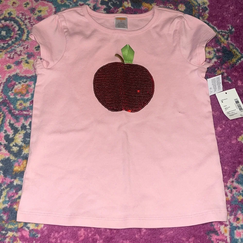 Gymboree Girls Sequin Apple Top